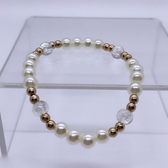 NWT Wool + Pepper Co. Clear Glass Bracelet - Picture 3 of 5